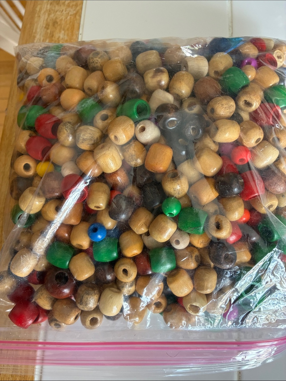 2lbs 3 oz Wooden Beads Craft Pack for Kids - Natural & Multi Color